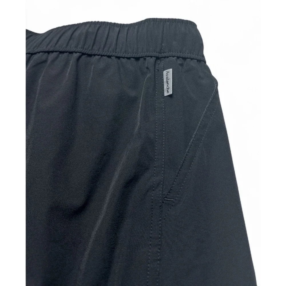 Avalanche Men's XL Hiking Shorts Black Ripstop 4-Way Stretch, UPF 30+, Reflectiv